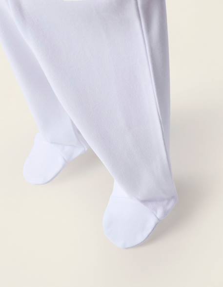 Pack 4 pantalons à pieds en coton Blanc 3 - vertbaudet enfant 