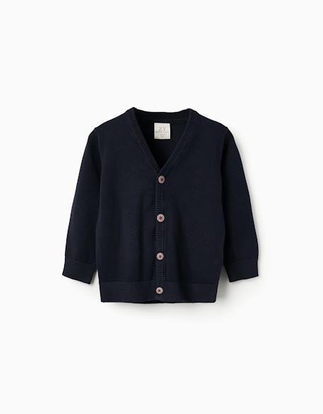 Gilet en maille brothers & sisters Bleu foncé 1 - vertbaudet enfant 