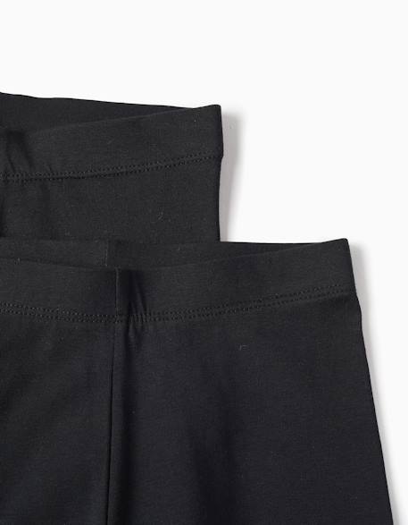 Pack 2 leggings Bleu nuit+Multicolore+Noir 10 - vertbaudet enfant 