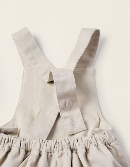 Combi-short en sergé Beige clair 3 - vertbaudet enfant 