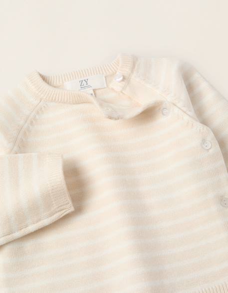 Ensemble en maille à rayures Bleu clair+Gris clair+Rose 7 - vertbaudet enfant 