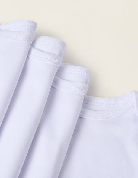 Pack 4 bodies unis peigné en coton Blanc 4 - vertbaudet enfant 