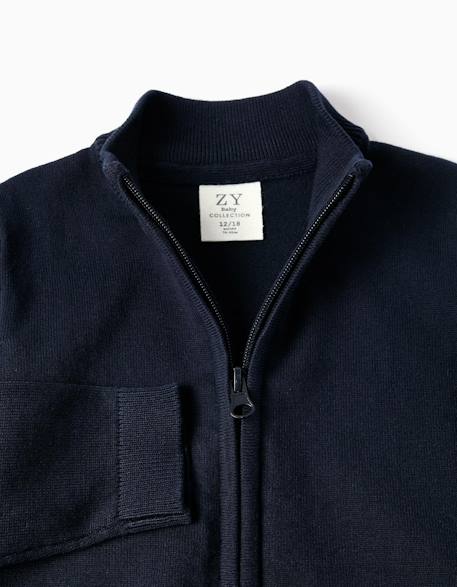 Gilet en maille Bleu foncé 3 - vertbaudet enfant 
