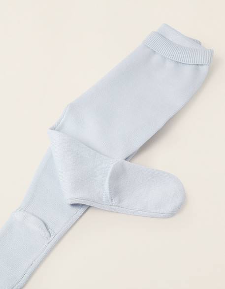Ensemble en maille à rayures Bleu clair+Gris clair+Rose 4 - vertbaudet enfant 
