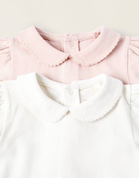 Pack 2 bodies avec col claudine Rose clair 3 - vertbaudet enfant 