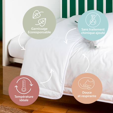 Couette bébé hawi enveloppe tencel™ lyocell coton bio Blanc 2 - vertbaudet enfant 
