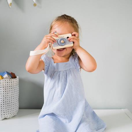 Appareil photo en bois aquamarine Aquamarine+Gris foncé 8 - vertbaudet enfant 