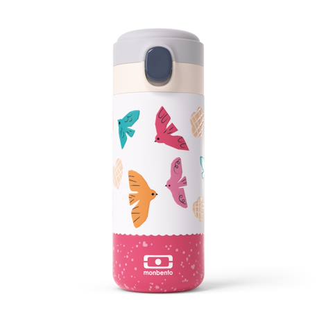 Gourde isotherme à bec verseur 360ml pop Bleu dino+Bleu infinity+Bleu wolf+Graphic papercut+Rose birds+Vert natural 21 - vertbaudet enfant 