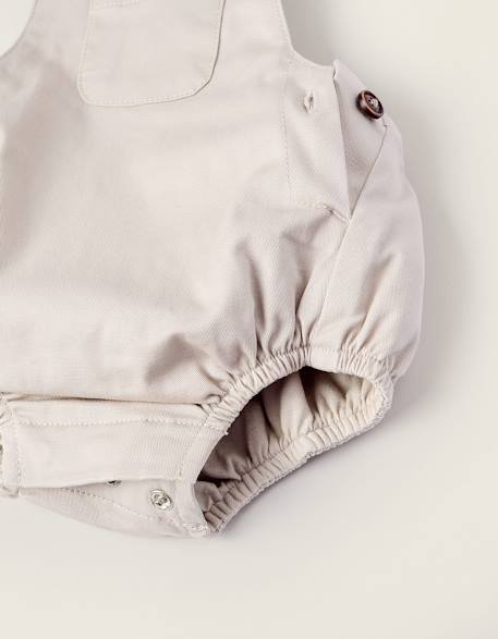 Combi-short en sergé Beige clair 4 - vertbaudet enfant 
