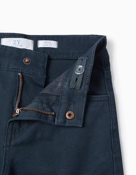 Pantalon en sergé Beige clair+Bleu foncé 7 - vertbaudet enfant 