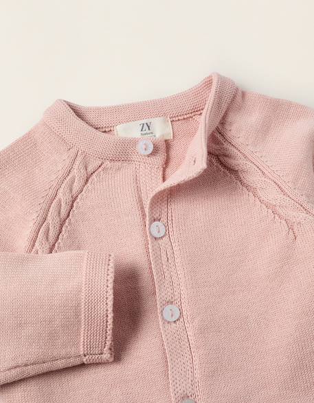 Gilet en maille en coton Blanc+Bleu clair+Bleu foncé+Rose clair 12 - vertbaudet enfant 