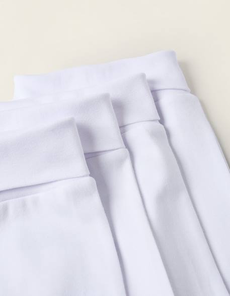 Pack 4 pantalons à pieds en coton Blanc 4 - vertbaudet enfant 