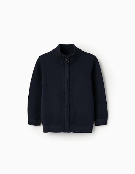 Gilet en maille Bleu foncé 1 - vertbaudet enfant 