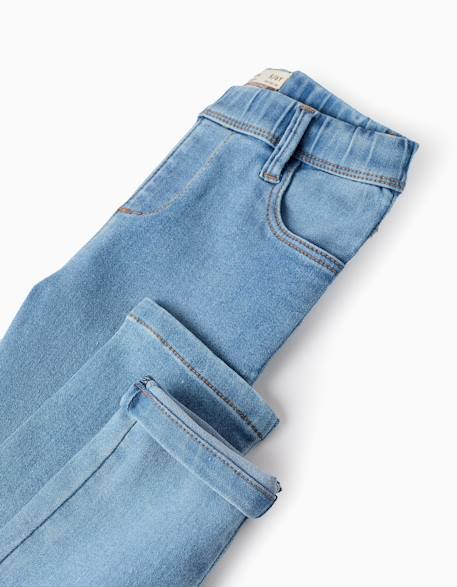 Jegging en denim à taille réglable Bleu+Bleu clair+Bleu foncé 8 - vertbaudet enfant 