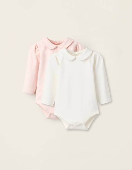 Pack 2 bodies avec col claudine Rose clair 1 - vertbaudet enfant 