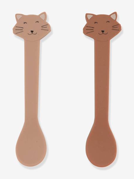 Lot de 2 cuillères 1er âge Animal en silicone Mr Lion+Mrs Elephant+Mrs Rabbit+rose nude 5 - vertbaudet enfant 