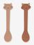 Lot de 2 cuillères 1er âge Animal en silicone Mr Lion+Mrs Elephant+Mrs Rabbit+rose nude 5 - vertbaudet enfant 