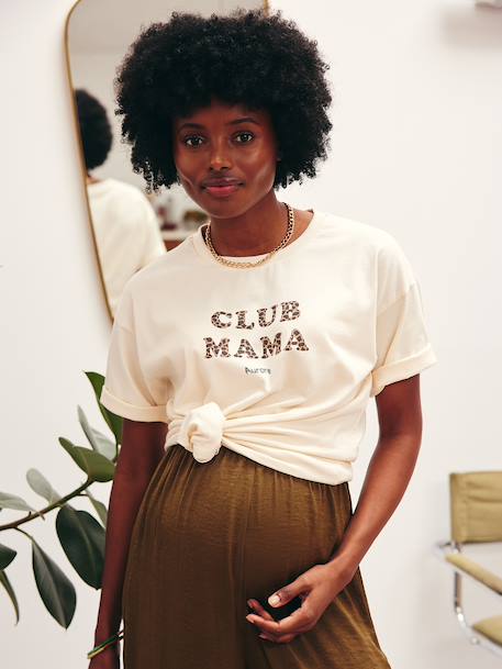 T-shirt de grossesse en coton biologique* personnalisable cappuccino+écru+kaki 6 - vertbaudet enfant 