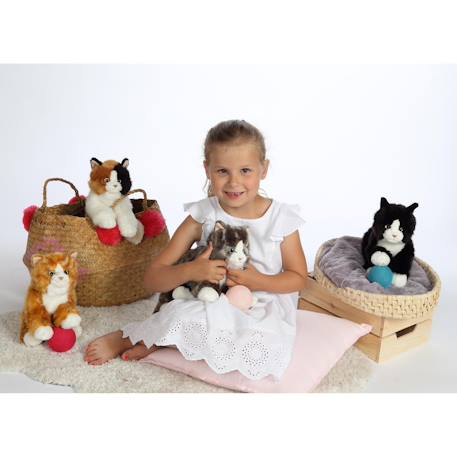 Peluche - peluche chat mimiz gris - 28 cm Gris 5 - vertbaudet enfant 