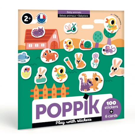 Cartes et stickers bébés animaux Multi-coloured 2 - vertbaudet enfant 