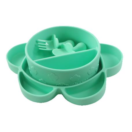 Coffret repas en silicone ventouse 4 pièces Vert 2 - vertbaudet enfant 