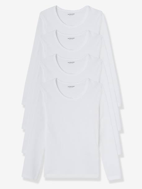 Lot de 4 T-shirts maillot de corps BASICS blanc 2 - vertbaudet enfant 