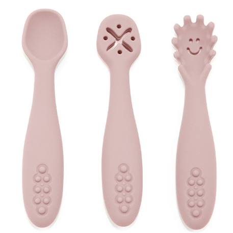 Lot de 3 cuillères d'apprentissage en silicone Rose 2 - vertbaudet enfant 