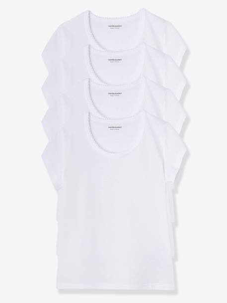 Lot 4 T-shirts maillot de corps BASICS blanc 2 - vertbaudet enfant 