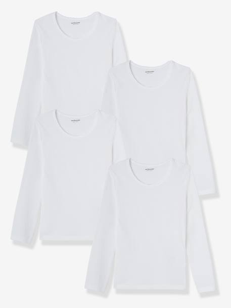 oeko-tex-Fille-Sous-vêtement-T-shirt-Lot de 4 T-shirts fille manches longues BASICS