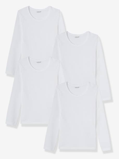 Lot de 4 T-shirts maillot de corps BASICS blanc 1 - vertbaudet enfant 