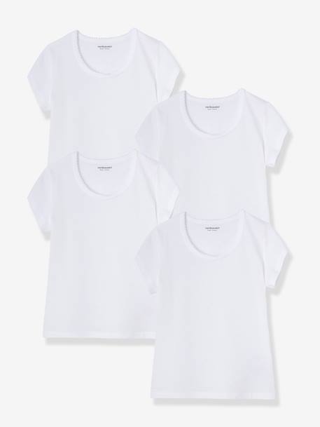 Lot 4 T-shirts maillot de corps BASICS blanc 1 - vertbaudet enfant 