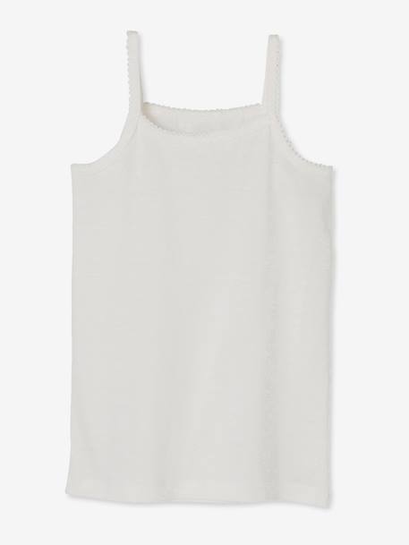Lot 4 débardeurs maillot de corps BASICS blanc 4 - vertbaudet enfant 