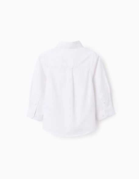 Chemise en oxford de coton Blanc+Bleu clair 2 - vertbaudet enfant 