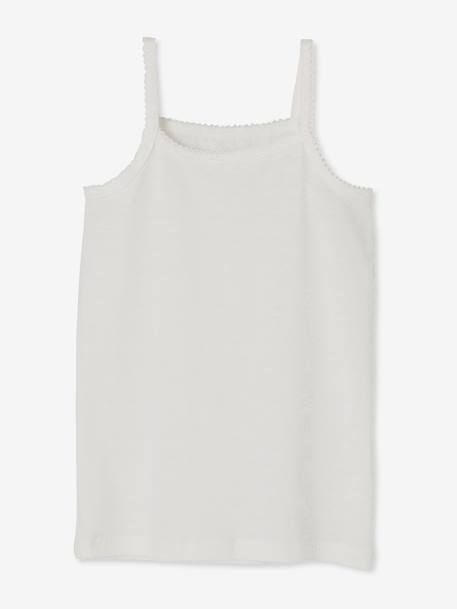 Lot 4 débardeurs maillot de corps BASICS blanc 6 - vertbaudet enfant 