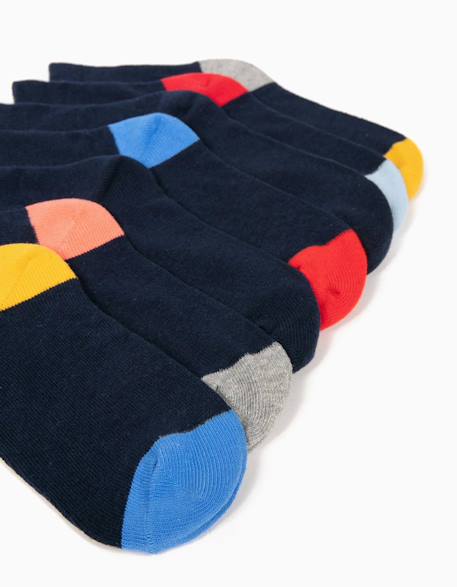 Pack 7 paires de chaussettes avec détails colorés Bleu foncé 2 - vertbaudet enfant 