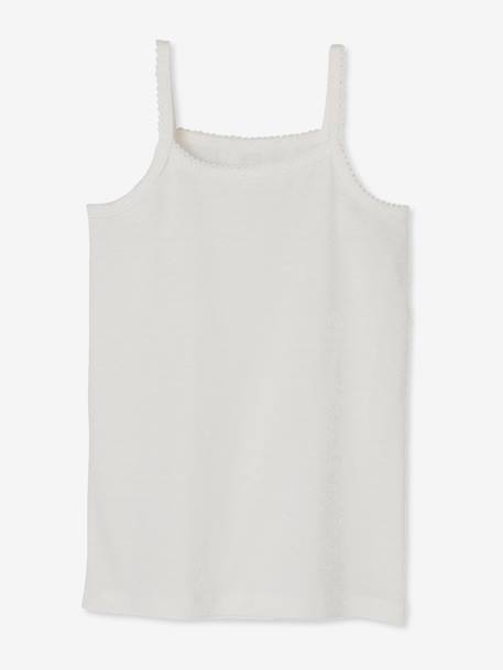 Lot 4 débardeurs maillot de corps BASICS blanc 5 - vertbaudet enfant 