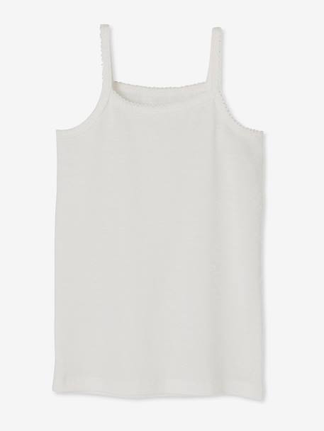 Lot 4 débardeurs maillot de corps BASICS blanc 3 - vertbaudet enfant 