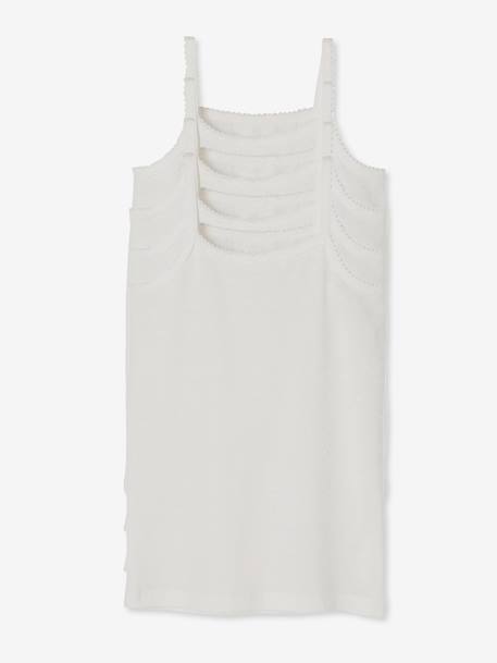 Lot 4 débardeurs maillot de corps BASICS blanc 2 - vertbaudet enfant 