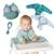 Coffret la diversification chouette - 3 bavoirs nomade + 1 assiette + 1 cuillère Bleu 1 - vertbaudet enfant 