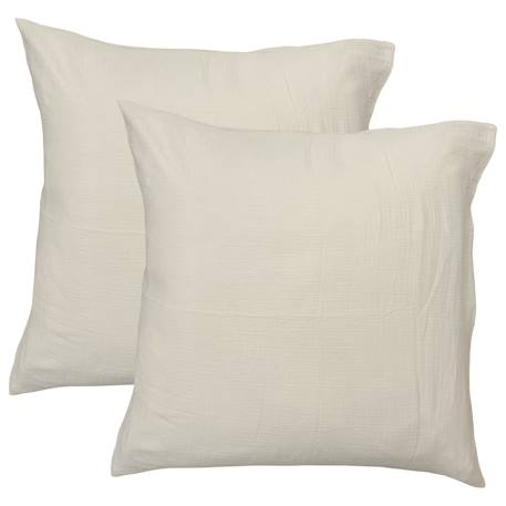 Set de 2 taies d'oreiller unies en coton, gaze de coton Bleu horizon+Caramel+Chocolat+Lichen+Naturel+Terre cuite 22 - vertbaudet enfant 