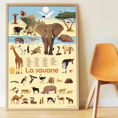 Jouet-Activités artistiques et musicales-Poster géant 42 stickers la savane