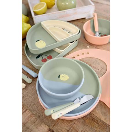 Bol en silicone - happy fruits - citron Bleu 3 - vertbaudet enfant 