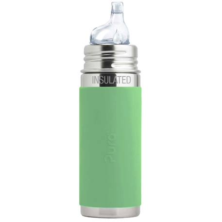 Biberon à bec isotherme en inox 260 ml - moss Vert 1 - vertbaudet enfant 
