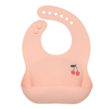 Bavoir en silicone - happy fruits cerise Rose 1 - vertbaudet enfant 