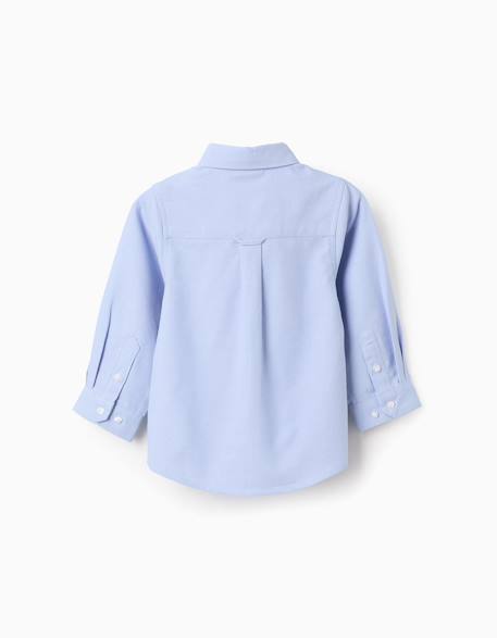 Chemise en oxford de coton Blanc+Bleu clair 5 - vertbaudet enfant 