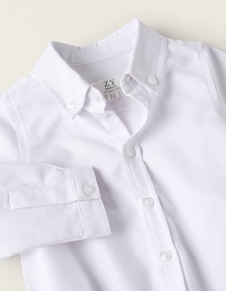 Body-chemise en coton Blanc+Bleu clair 3 - vertbaudet enfant 