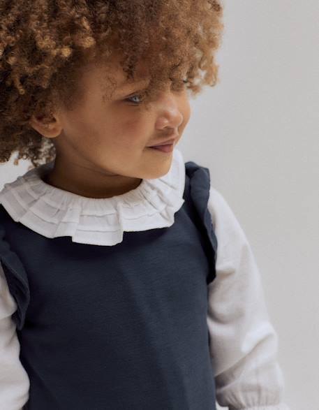 Chemisier en sergé de coton avec volants Blanc 3 - vertbaudet enfant 