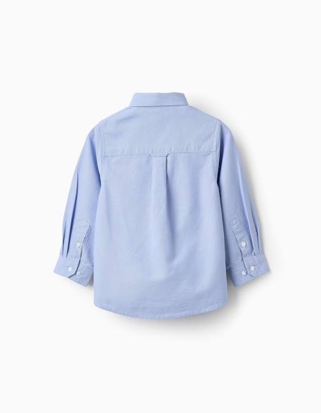 Chemise en coton Blanc+Bleu clair 5 - vertbaudet enfant 