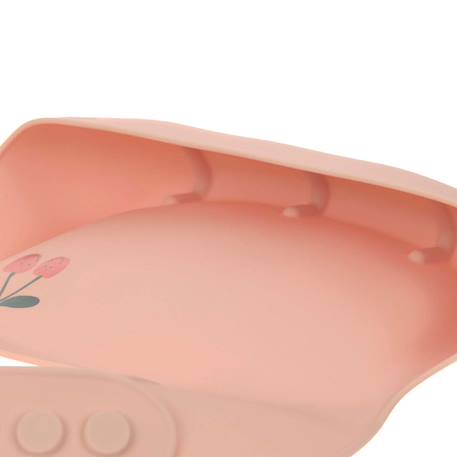 Bavoir en silicone - happy fruits cerise Rose 2 - vertbaudet enfant 