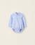 Body-chemise en coton Blanc+Bleu clair 5 - vertbaudet enfant 